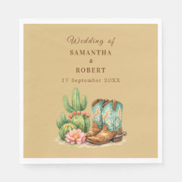 Terracotta Cactus Woestijn Arizona Cowboy Bruiloft Servet