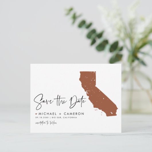 Terracotta California Kaart QR Code Opslaan van de (Staand voorkant)