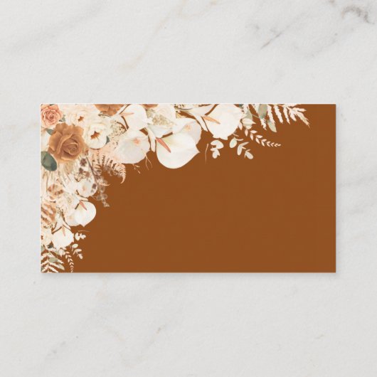 Terracotta Calla Lily Wedding | Aquarel Bloemen Plaatskaartje (Achterkant)