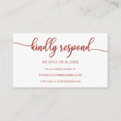 Terracotta Calligrafie Bruiloft Online RSVP Informatiekaartje (Voorkant)