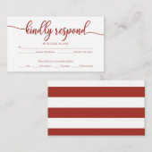 Terracotta Calligrafie Bruiloft RSVP Informatiekaartje (Voorkant / Achterkant)