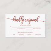 Terracotta Calligrafie Bruiloft RSVP Informatiekaartje (Voorkant)