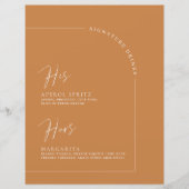 Terracotta Calligrafie Signature Drinken Tafelteke (Voorkant)