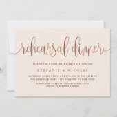 Terracotta  Calligraphy Rehearsal Dinner Kaart (Voorkant)