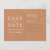Terracotta Calligraphy Save the Date Wedding Briefkaart (Achterkant)