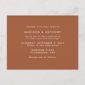 Terracotta Calligraphy Save the Date Wedding Photo Uitnodiging Briefkaart (Achterkant)