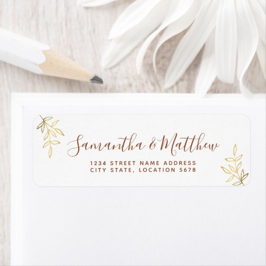 Terracotta Calligraphy Script Bohemian Wedding Etiket (Insitu)