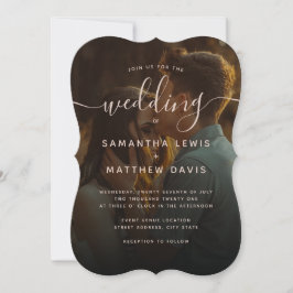 Terracotta Calligraphy Script Bohemian Wedding Kaart