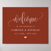 Terracotta Calligraphy Wedding Welcome Poster (Voorkant)