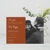 Terracotta | CasuaI | Fun Wedding Invitation Kaart (Staand voorkant)