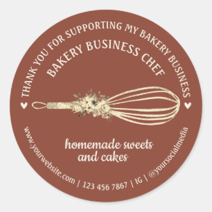 Terracotta Catering Bakkerij Chef Garde Garneerblo Ronde Sticker
