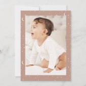 Terracotta Celestial 1st Birthday Photo Invitation Kaart (Achterkant)