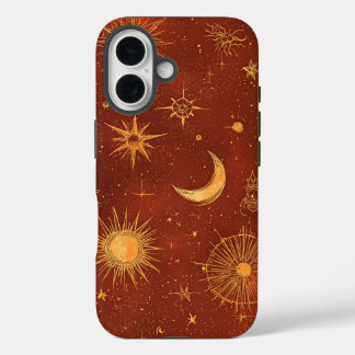 Terracotta Celestial Dreams Boho Telefoonhoesje iPhone 16 Hoesje