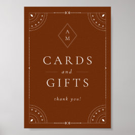 Terracotta Celestial Moon & Stars Kaarten & Gesche Poster