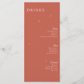 Terracotta Celestial Wedding Menu & Drinken Kaart (Achterkant)