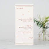 Terracotta Celestial Wedding Menu & Drinken Kaart (Staand voorkant)