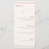 Terracotta Celestial Wedding Menu & Drinken Kaart (Voorkant)
