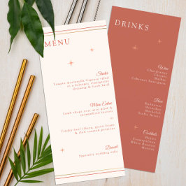 Terracotta Celestial Wedding Menu & Drinken Kaart