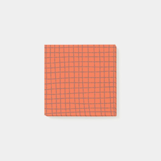 Terracotta Check Patroon Stijlvol en Praktisch Post-it® Notes (Voorkant)