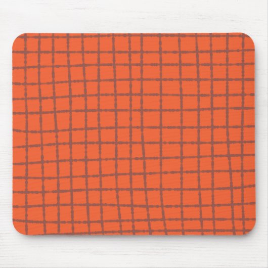 Terracotta Check Patroon Warm en Modern Muismat (Voorkant)
