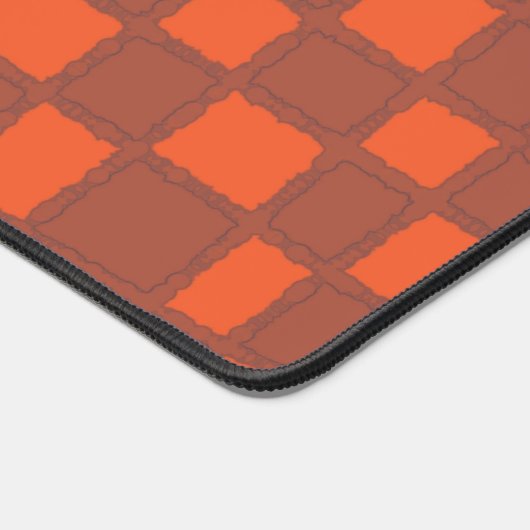 Terracotta Checkerboard Patroon Stijlvol en Modern Bureaumat (Hoek)