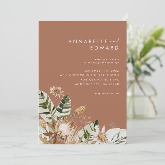 Terracotta chic bohemian botanical modern elegant (Staand voorkant)