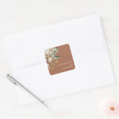 Terracotta chic bohemian botanical modern elegant vierkante sticker (Envelop)