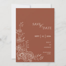 Terracotta Chic Botanische Madeliefjes Tuin Bruilo Save The Date