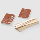 Terracotta Chinoiserie Bloemen Trouwprogramma Handwaaier (Niet-gemonteerd)