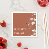 Terracotta Chinoiserie Bloementuin Trouwen Servet (Insitu)