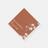 Terracotta Chinoiserie Bloementuin Trouwen Servet (Hoek)