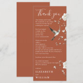 Terracotta Chinoiserie bruiloft bedankkaart Menu (Voorkant / Achterkant)