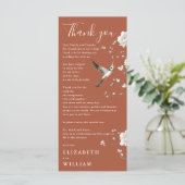 Terracotta Chinoiserie bruiloft bedankkaart Menu (Staand voorkant)