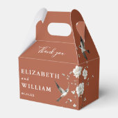 Terracotta Chinoiserie Floral Wedding Bedankt Bedankdoosjes (Achterkant)