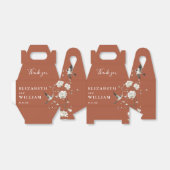 Terracotta Chinoiserie Floral Wedding Bedankt Bedankdoosjes (Uitgevouwen)