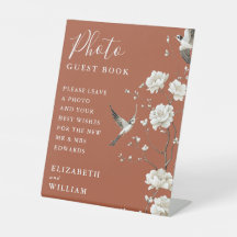 Terracotta Chinoiserie foto gastenboek bruiloft