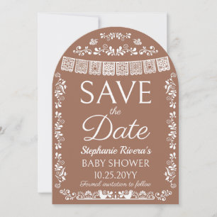 Terracotta Cielito Lindo Baby Shower Save the Date Kaart