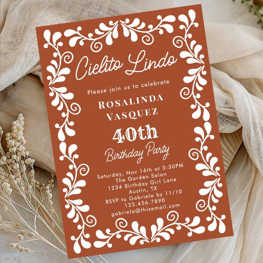 Terracotta Cielito Lindo Mexicaanse 40ste verjaard Kaart