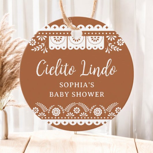 Terracotta Cielito Lindo Talavera Mexicaanse baby  Bedankjes Labels