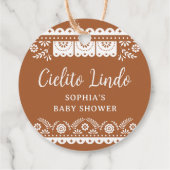 Terracotta Cielito Lindo Talavera Mexicaanse baby  Bedankjes Labels (Achterkant)