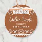 Terracotta Cielito Lindo Talavera Mexicaanse baby  Bedankjes Labels (Voorkant)