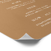 Terracotta Classic Wedding Bar Menu Poster (Hoek)