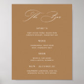 Terracotta Classic Wedding Bar Menu Poster (Voorkant)