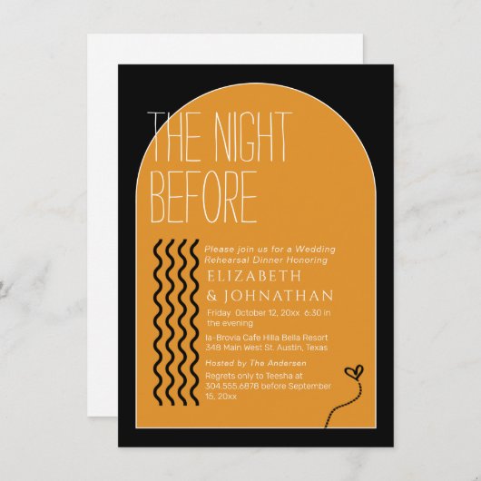 Terracotta Classy Script The Night before Kaart (Voorkant / Achterkant)