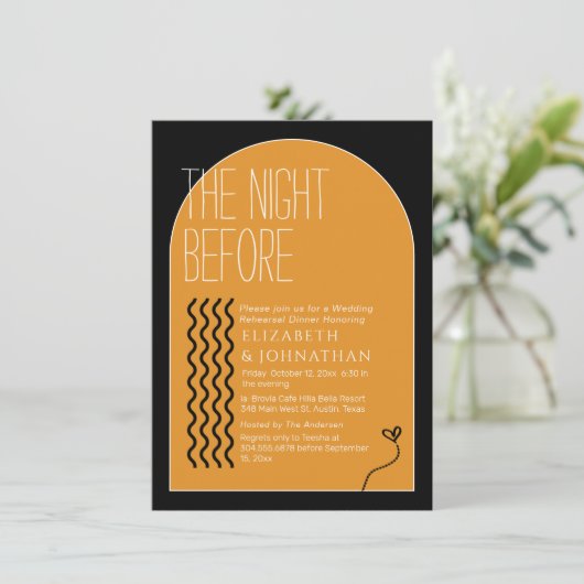 Terracotta Classy Script The Night before Kaart (Staand voorkant)