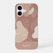 Terracotta Clay Boho Tropical Monstera Leaf iPhone 16 Hoesje (Achterkant)