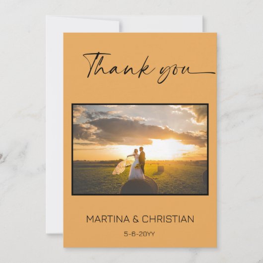 Terracotta Clay Bruiloft Dank u Foto Kaart (Voorkant)