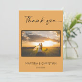 Terracotta Clay Bruiloft Dank u Foto Kaart (Staand voorkant)