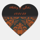 Terracotta Clay Earth Tones Trouwdatum Hart Sticker (Voorkant)