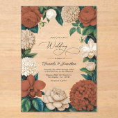 Terracotta Clay, Warm Sand & Oat Milk Wedding Acryl Uitnodigingen (Voorkant)